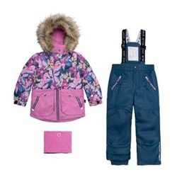 Костюм детский для девочки (куртка+брюки на лямках+манишка). Deux par Deux (Канада)