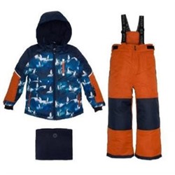 Костюм детский для мальчика (куртка+брюки на лямках+манишка). Deux par Deux (Канада)